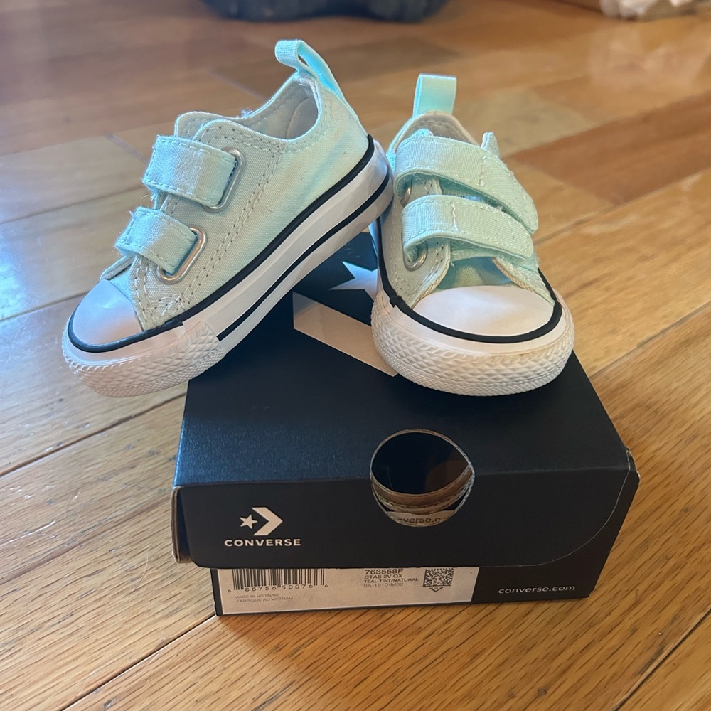 Converse Infant Teal Velcro Sneakers